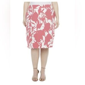 Pink and White Floral Skirt Plus Size 2x Liz Claiborne